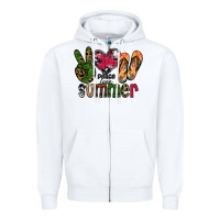 White peace love summer Zipper Hoodie - CowhideDigitalArt