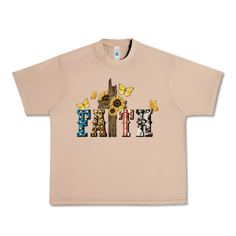 Faith Usa Sunflower 4th Of July Urban Heavy Tee by HowdyJamesFarm | Teevron