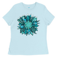 Baby Blue winter sunflower Ladies Tee - Jasminsmagicworld