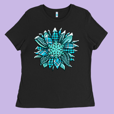 Winter Sunflower Ladies Tee Designed By Jasminsmagicworld