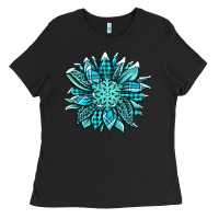 Black winter sunflower Ladies Tee - Jasminsmagicworld