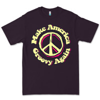 Make America Groovy Again Peace Sign 70s Retro Premium Tee | Teevron