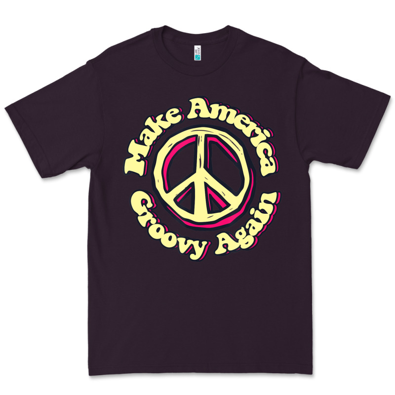 Make America Groovy Again Peace Sign 70s Retro Premium Tee by lanVoArt | Teevron