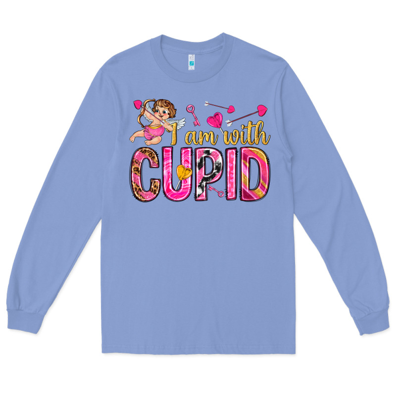 I Am With Cupid I Am With Cupid Valentine's Day Long Sleeve Tee by HowdyJamesFarm | Teevron
