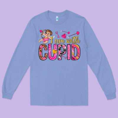 I Am With Cupid I Am With Cupid Valentine's Day Long Sleeve Tee Designed By Howdyjamesfarm