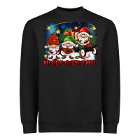 Black merry christmas gnomies wagon Heavyweight Sweatshirt - FaDigitalArtStudio