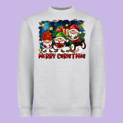 Merry Christmas Gnomies Wagon Heavyweight Sweatshirt Designed By Fadigitalartstudio