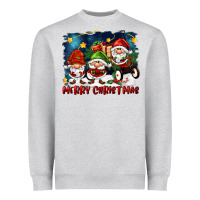 Heather Grey merry christmas gnomies wagon Heavyweight Sweatshirt - FaDigitalArtStudio