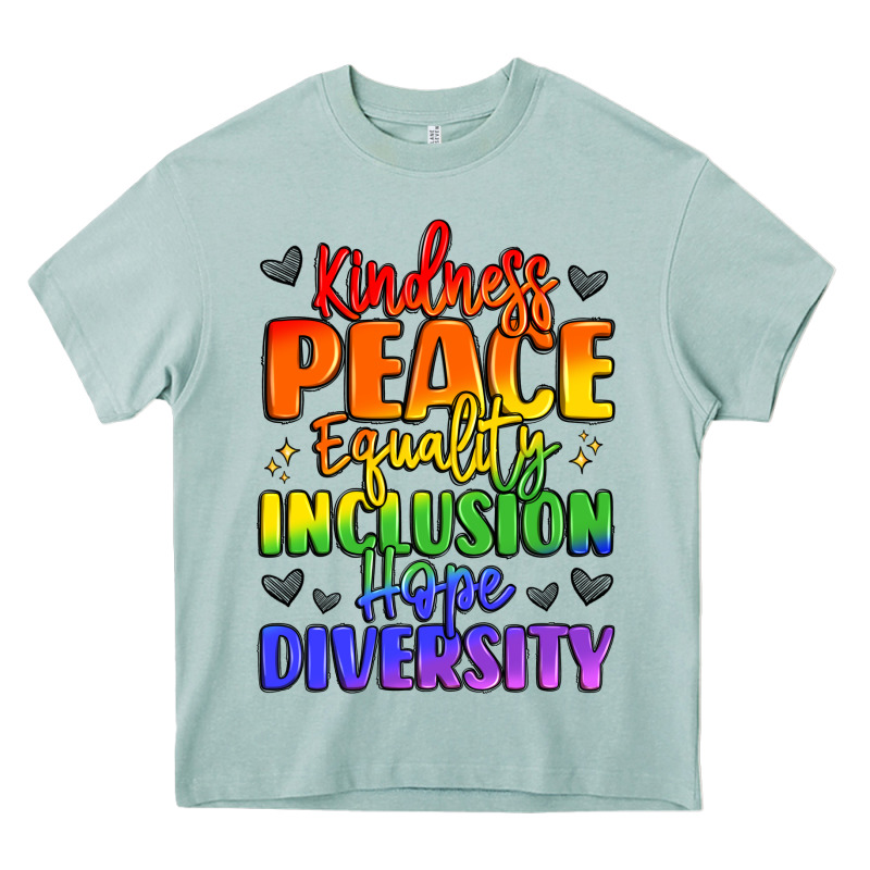 Inspirational Words In Rainbow Colors Heavy Core Tee by LillyAllenDesigns | Teevron