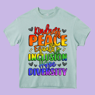 Inspirational Words In Rainbow Colors Heavy Core Tee Designed By Lillyallendesigns