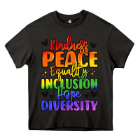Asphalt inspirational words in rainbow colors Heavy Core Tee - LillyAllenDesigns