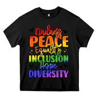 Black inspirational words in rainbow colors Heavy Core Tee - LillyAllenDesigns