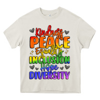 Cream inspirational words in rainbow colors Heavy Core Tee - LillyAllenDesigns