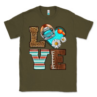 Army Green American Football love and helmet Classic Tee - NancyCooperArtShop