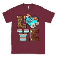 Burgundy American Football love and helmet Classic Tee - NancyCooperArtShop