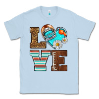 Dusty Blue American Football love and helmet Classic Tee - NancyCooperArtShop
