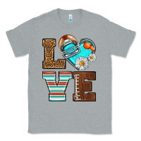 Heather Grey American Football love and helmet Classic Tee - NancyCooperArtShop