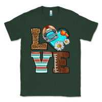 Sports Green American Football love and helmet Classic Tee - NancyCooperArtShop