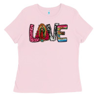 Bubblegum Pink our lady of guadalupe love Ladies Tee - Jasminsmagicworld