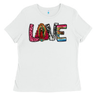 White our lady of guadalupe love Ladies Tee - Jasminsmagicworld