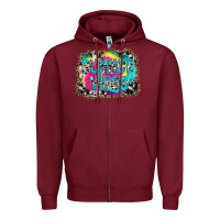 Burgundy Summer Vibes Zipper Hoodie - CowhideDigitalArt