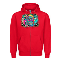 Red Summer Vibes Zipper Hoodie - CowhideDigitalArt