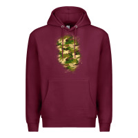 Burgundy camouflage patch 1 Premium Hoodie - BundleAndBundleShop