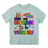 Arona courage to be yourself rainbow message Heavy Core Tee - LillyAllenDesigns
