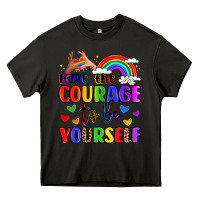Asphalt courage to be yourself rainbow message Heavy Core Tee - LillyAllenDesigns