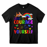 Black courage to be yourself rainbow message Heavy Core Tee - LillyAllenDesigns
