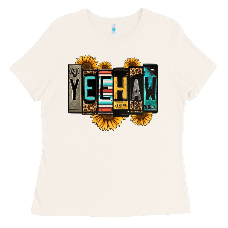Yeehaw License Plate Letters Ladies Tee by Jasminsmagicworld | Teevron