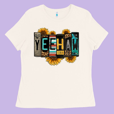 Yeehaw License Plate Letters Ladies Tee Designed By Jasminsmagicworld