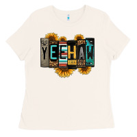 Bone yeehaw license plate letters Ladies Tee - Jasminsmagicworld
