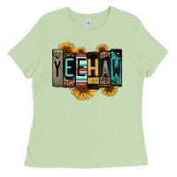 Matcha yeehaw license plate letters Ladies Tee - Jasminsmagicworld