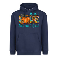 Navy i think i love fall most of all Heavyweight Hoodie - Artiststas