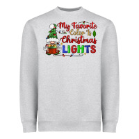 Heather Grey my favorite color is christmas lights Heavyweight Sweatshirt - BundleAndBundleShop