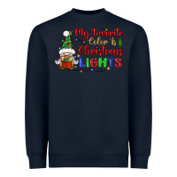 Navy my favorite color is christmas lights Heavyweight Sweatshirt - BundleAndBundleShop