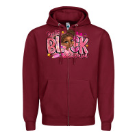 Burgundy Pretty Black Educated Zipper Hoodie - CowhideDigitalArt