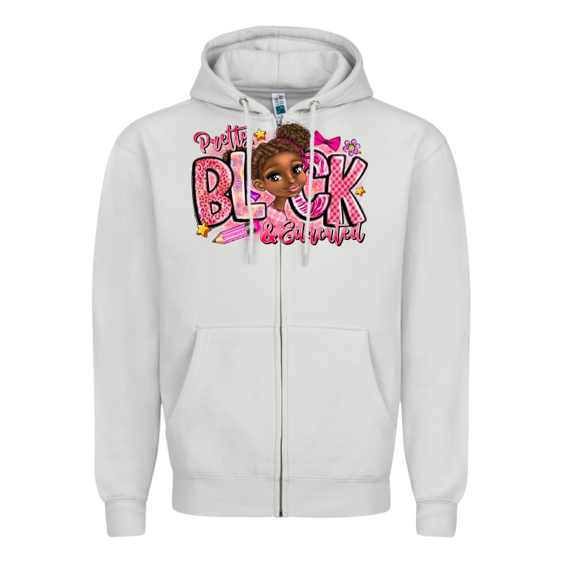 Pretty Black Educated Zipper Hoodie by CowhideDigitalArt | Teevron