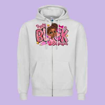 Pretty Black Educated Zipper Hoodie Designed By Cowhidedigitalart