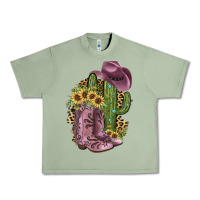 Oil Green Pink Cowboy Boots Urban Heavy Tee - JahusDesignShop
