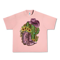 Salmon Pink Cowboy Boots Urban Heavy Tee - JahusDesignShop