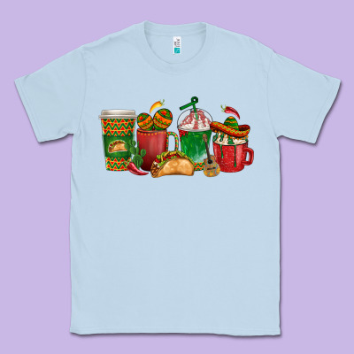 Tacos Coffee Cups Classic Tee Designed By Texasbilliewilder