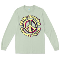 Matcha Make America Groovy Again Peace Sign 70S Retro Long Sleeve Tee - lanVoArt