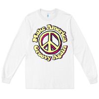 White Make America Groovy Again Peace Sign 70S Retro Long Sleeve Tee - lanVoArt