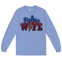 Colony Blue police wife with lightning bolt Long Sleeve Tee - CowGirlArtShop