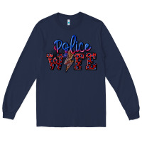 Navy police wife with lightning bolt Long Sleeve Tee - CowGirlArtShop