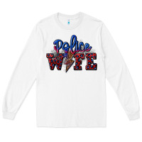 White police wife with lightning bolt Long Sleeve Tee - CowGirlArtShop
