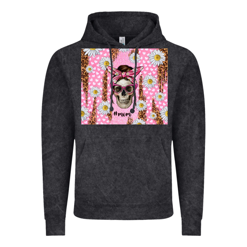 Skull Mom Pink Glitter With Daisy Vintage Hoodie by TumblerDesignByShophia | Teevron