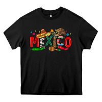 Black colorful mexico collage Heavy Core Tee - LillyAllenDesigns